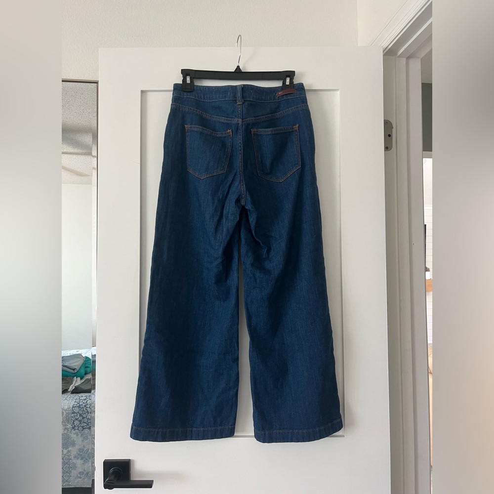 Anthropologie Pilcro And The Letterpress Flare Wide Leg Denim Jeans Size 26 - Picture 2 of 12